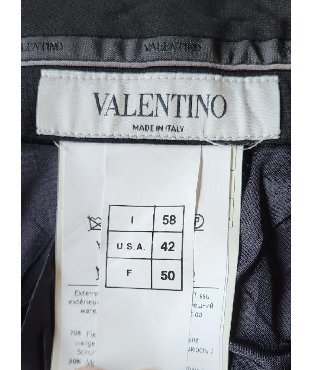 VALENTINO Темно-синие шерстяные классические брюки, фото 5