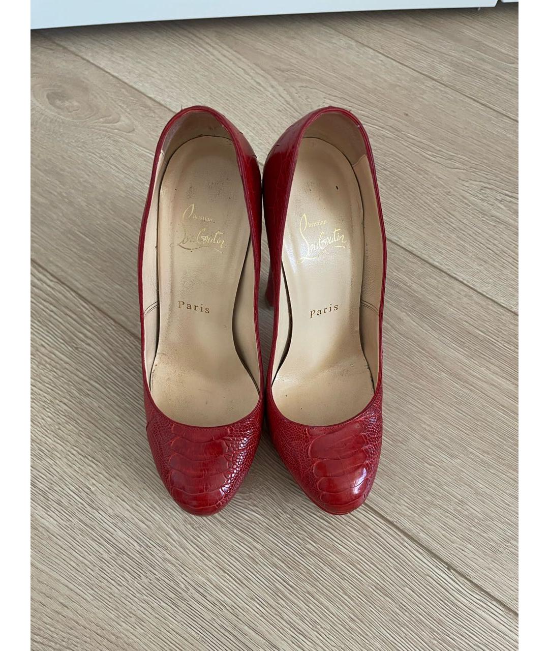 CHRISTIAN LOUBOUTIN Красные туфли из экзотической кожи, фото 2