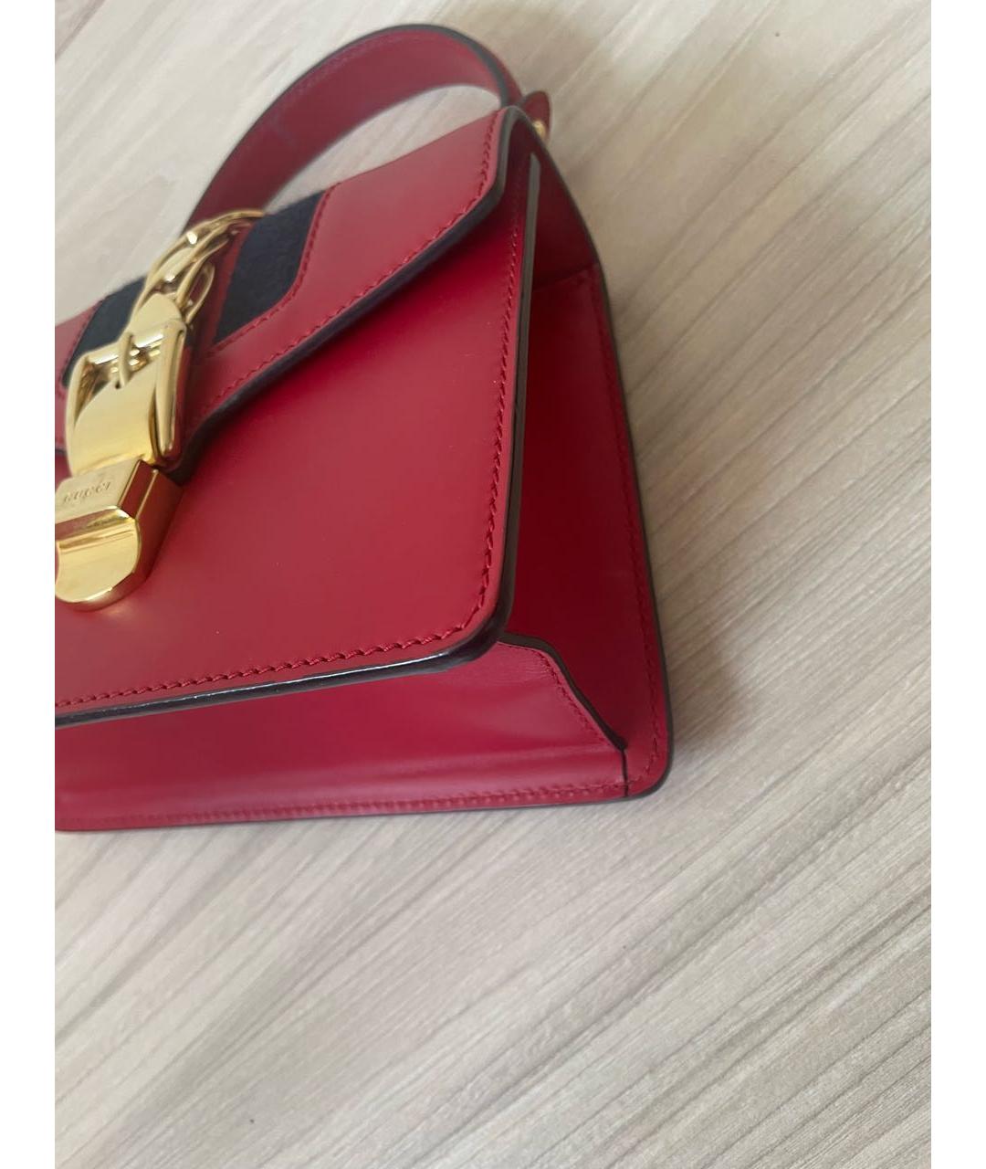 GUCCI Красная кожаная сумка с короткими ручками, фото 3