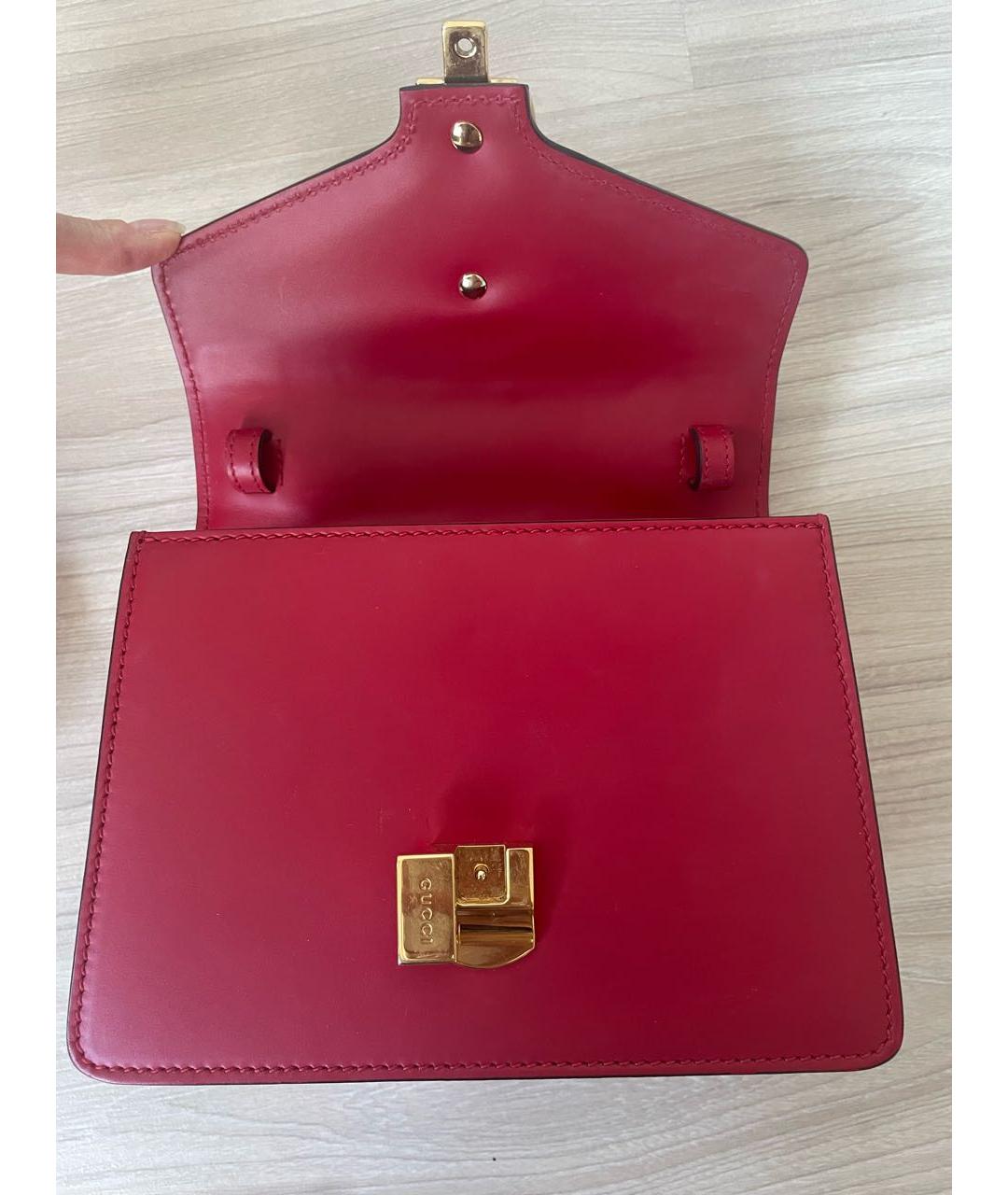 GUCCI Красная кожаная сумка с короткими ручками, фото 8