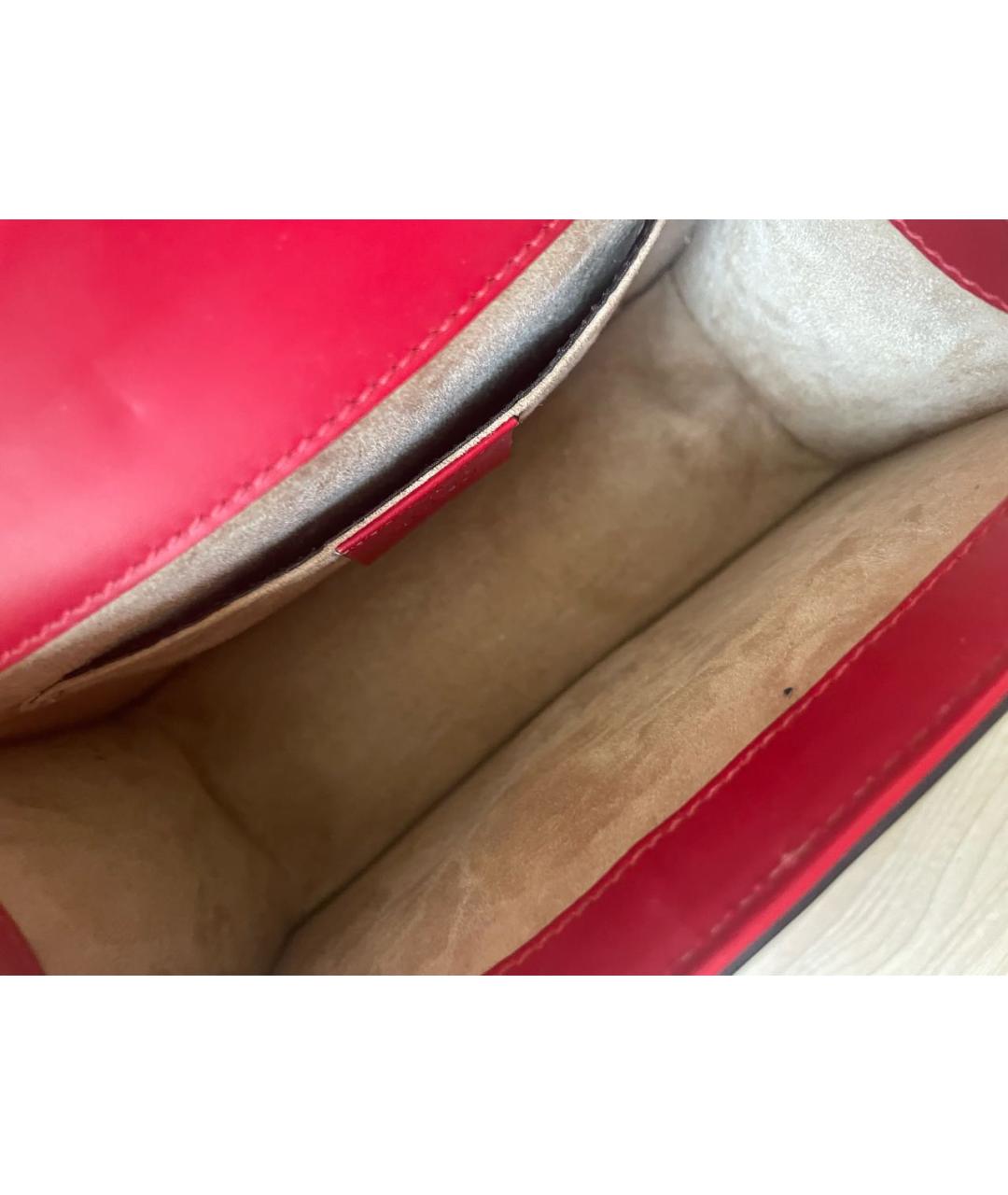 GUCCI Красная кожаная сумка с короткими ручками, фото 7