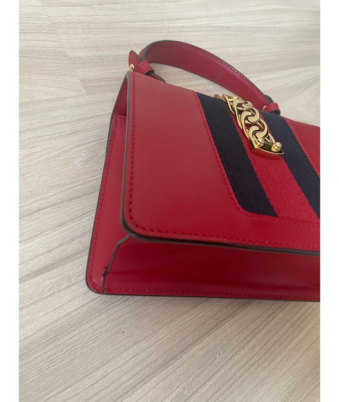 GUCCI Красная кожаная сумка с короткими ручками, фото 6