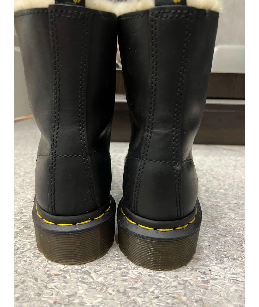 DR. MARTENS Черные кожаные ботинки, фото 3