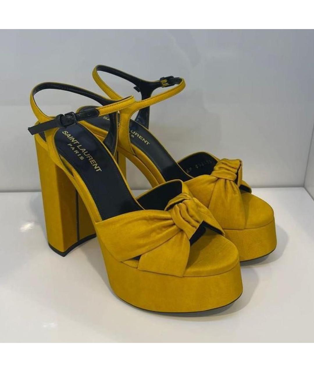 SAINT LAURENT Желтые босоножки, фото 3