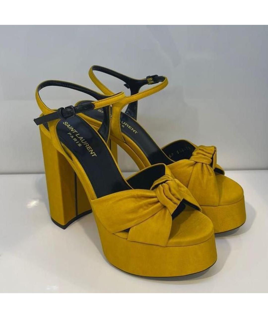 SAINT LAURENT Желтые босоножки, фото 2
