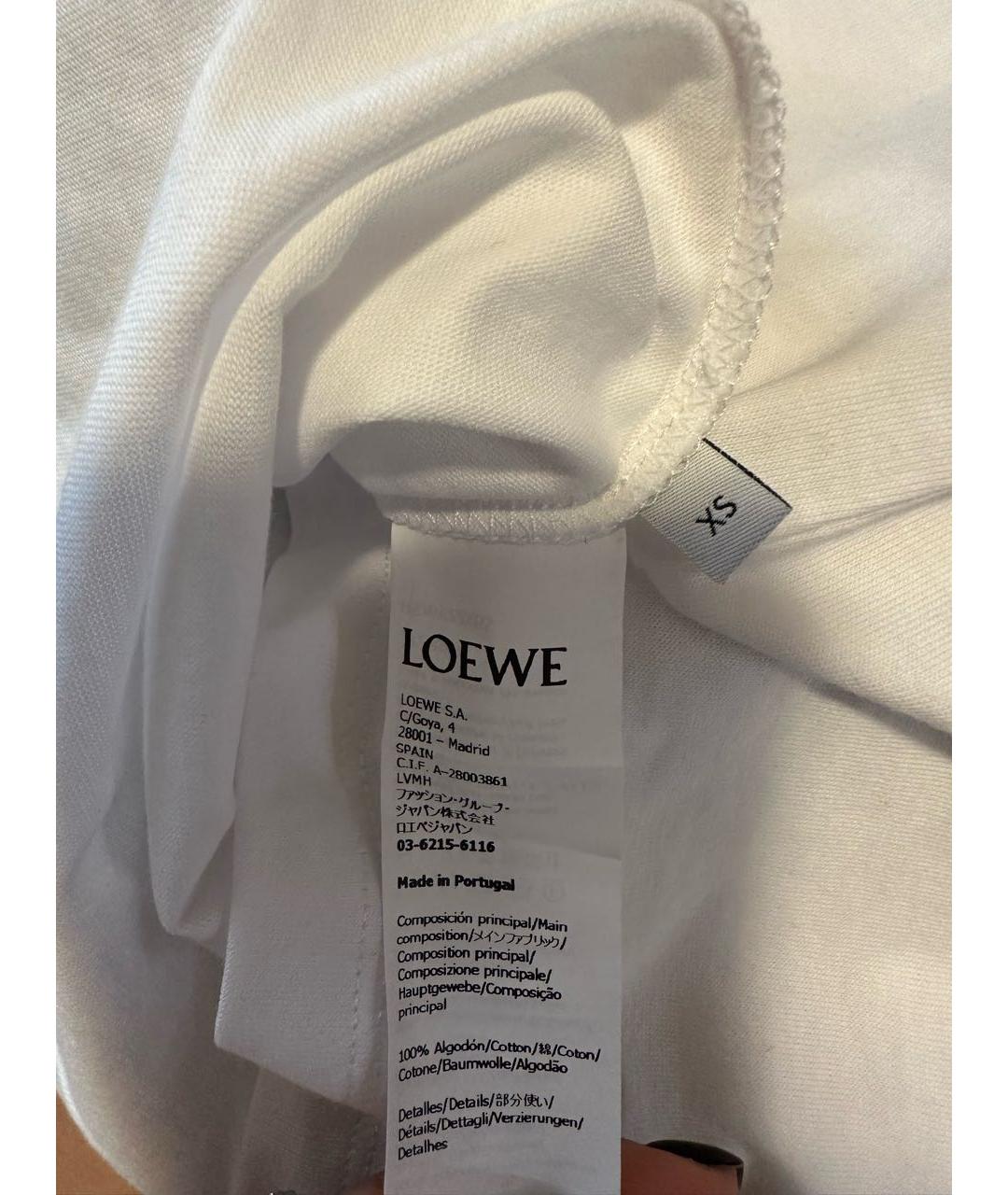 LOEWE Белая хлопковая футболка, фото 5