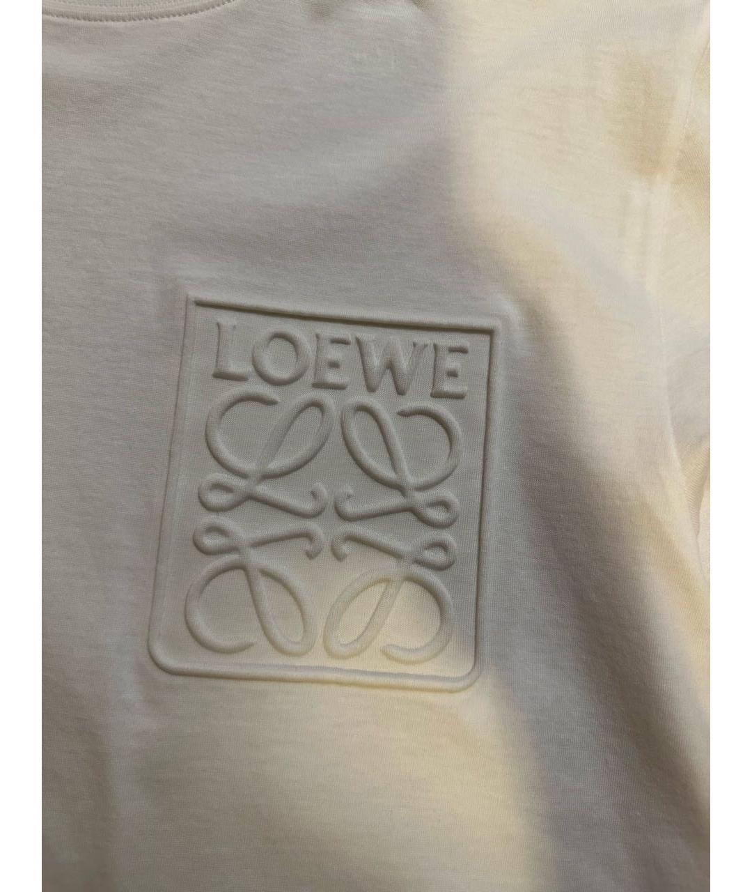 LOEWE Белая хлопковая футболка, фото 3