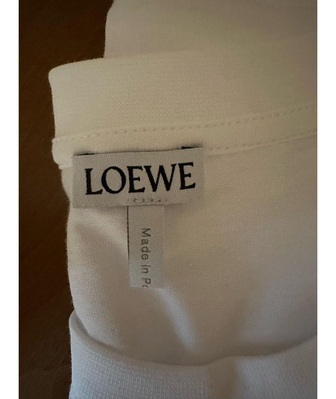 LOEWE Белая хлопковая футболка, фото 4