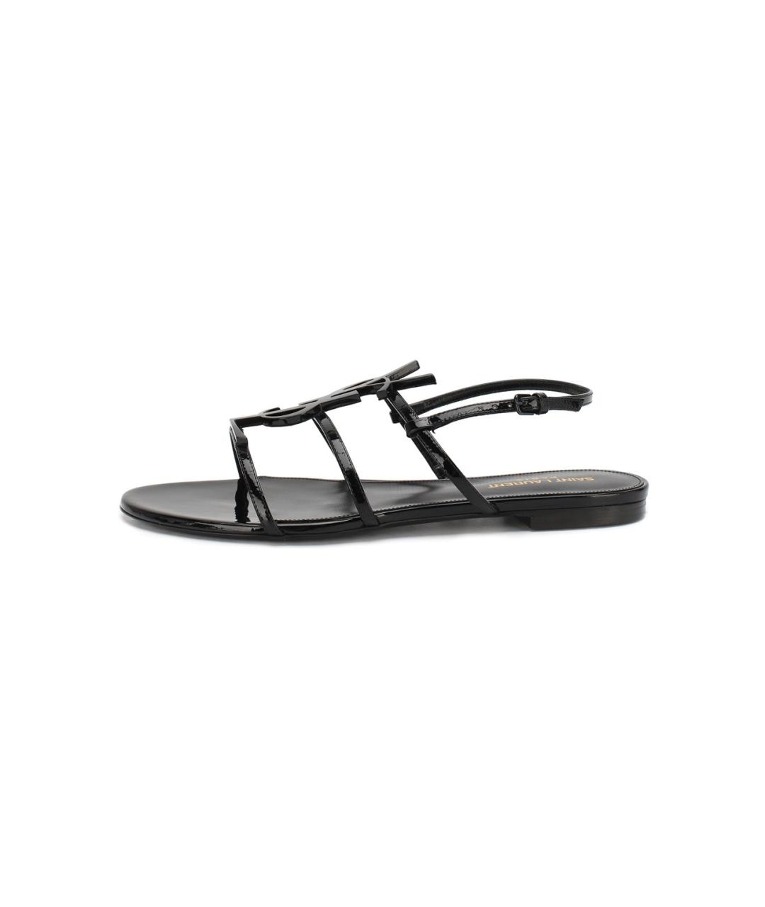 SAINT LAURENT Черные кожаные сандалии, фото 5