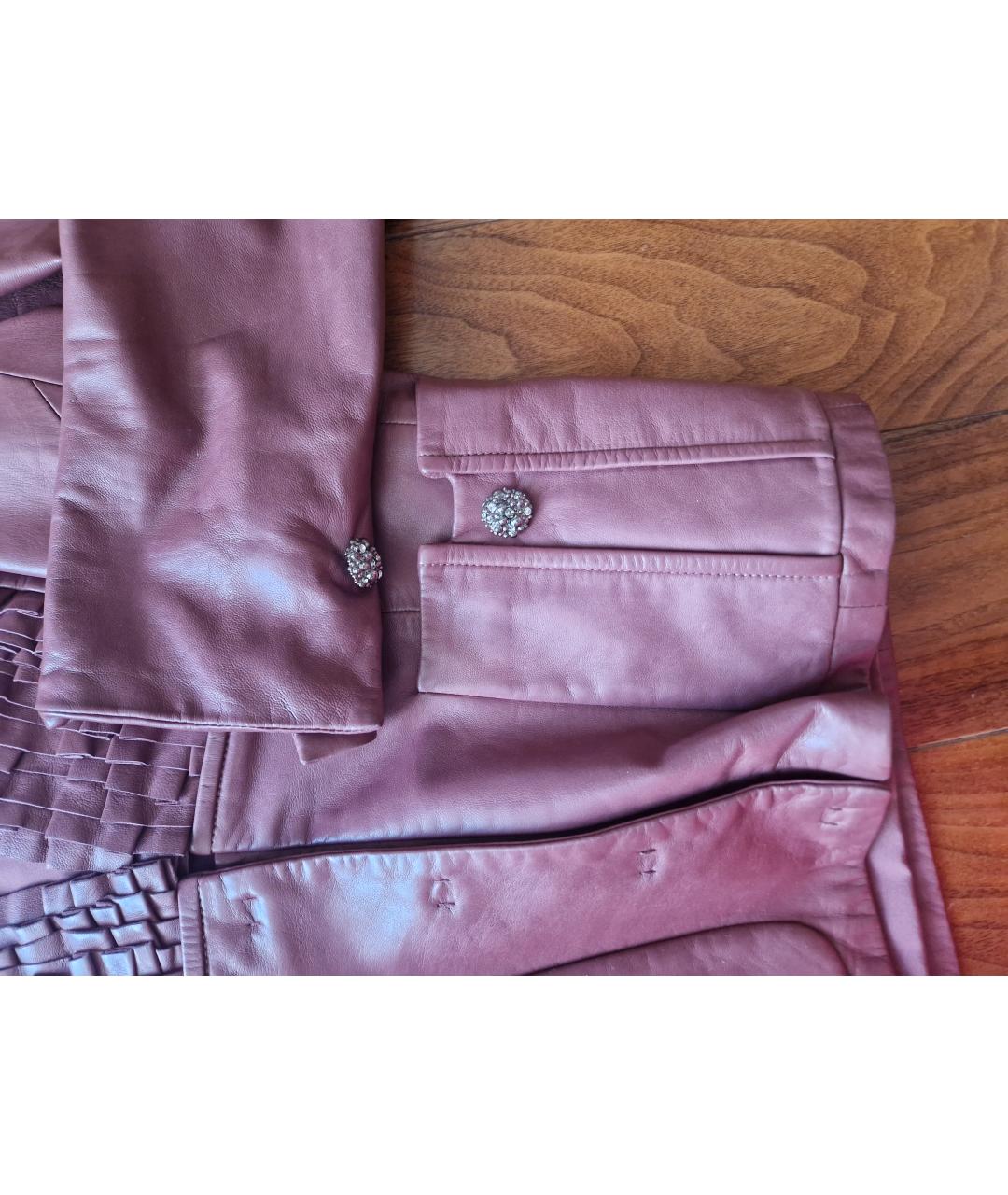 VALENTINO Бордовый кожаный жакет/пиджак, фото 4