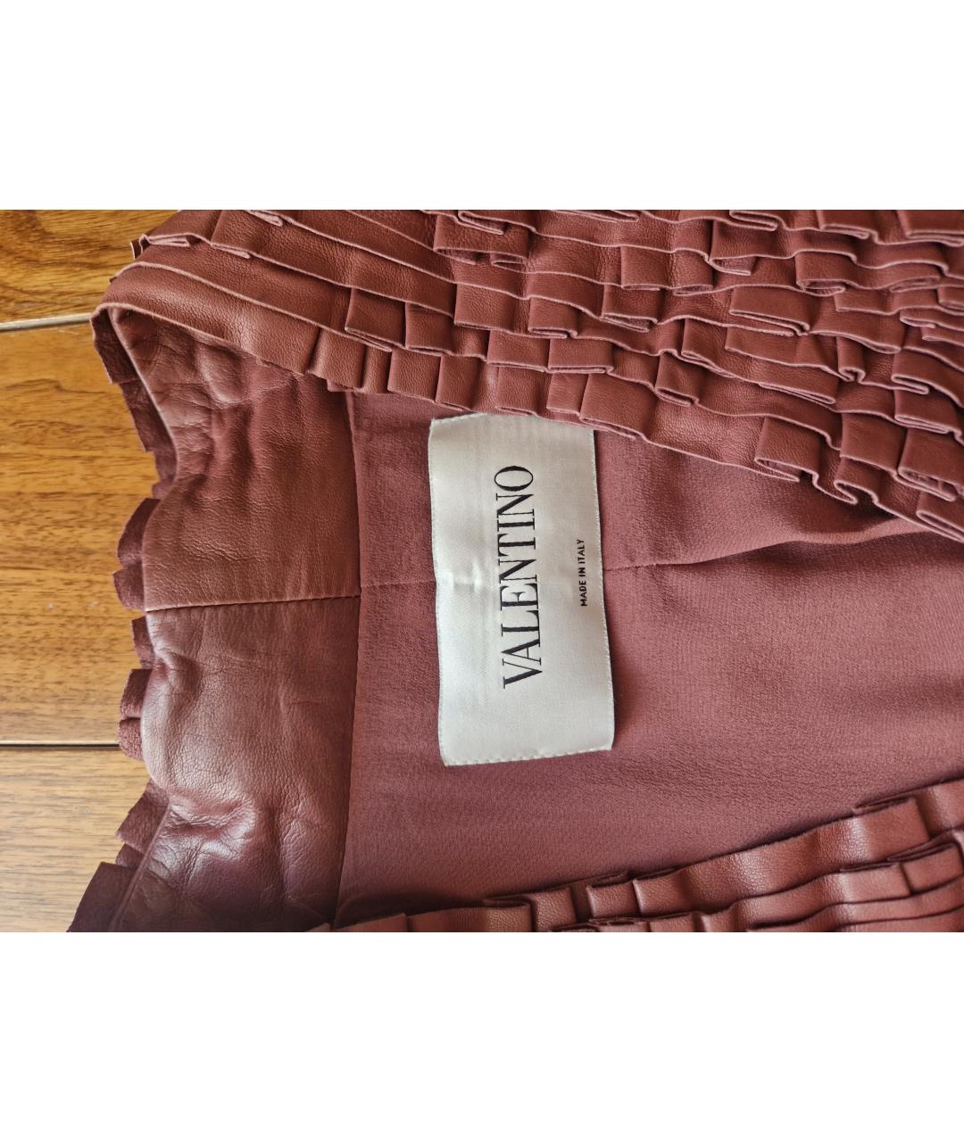 VALENTINO Бордовый кожаный жакет/пиджак, фото 3