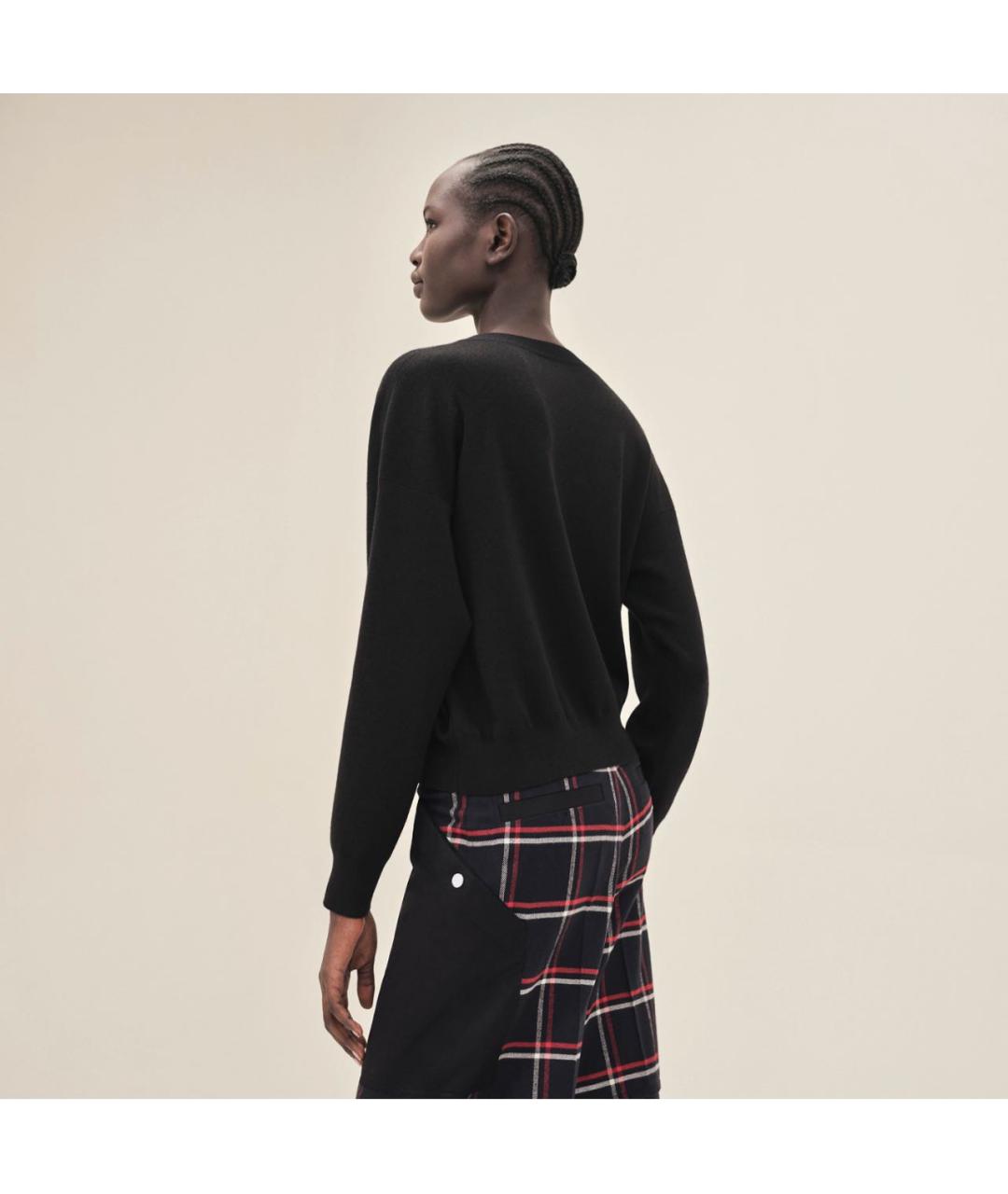 HERMES Черный кашемировый джемпер / свитер, фото 2