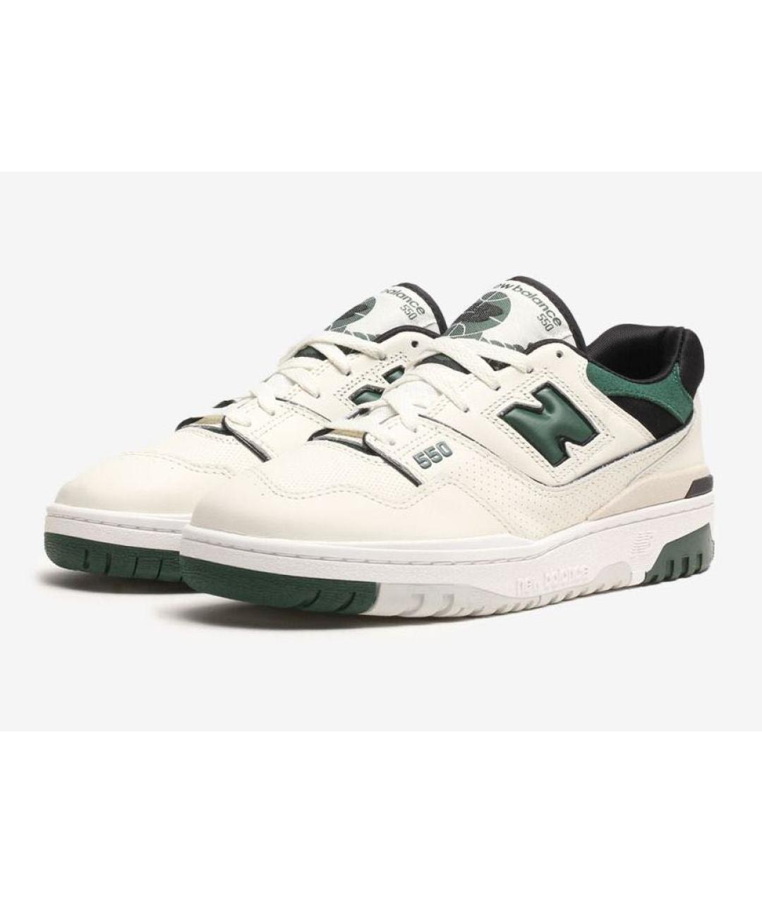 NEW BALANCE Бежевые кожаные низкие кроссовки / кеды, фото 2