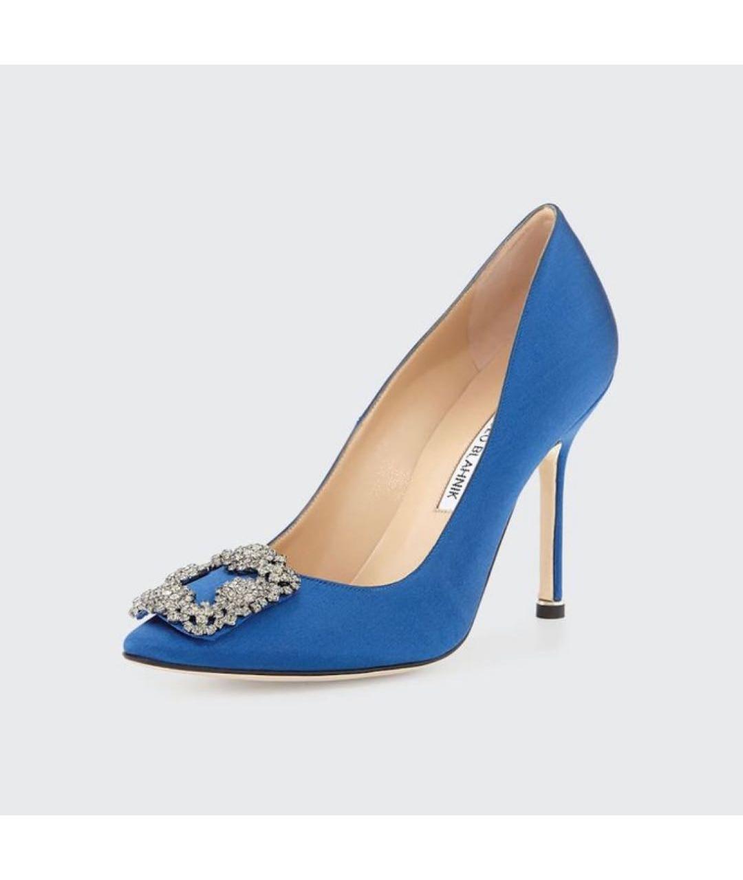 MANOLO BLAHNIK Синие текстильные туфли, фото 3