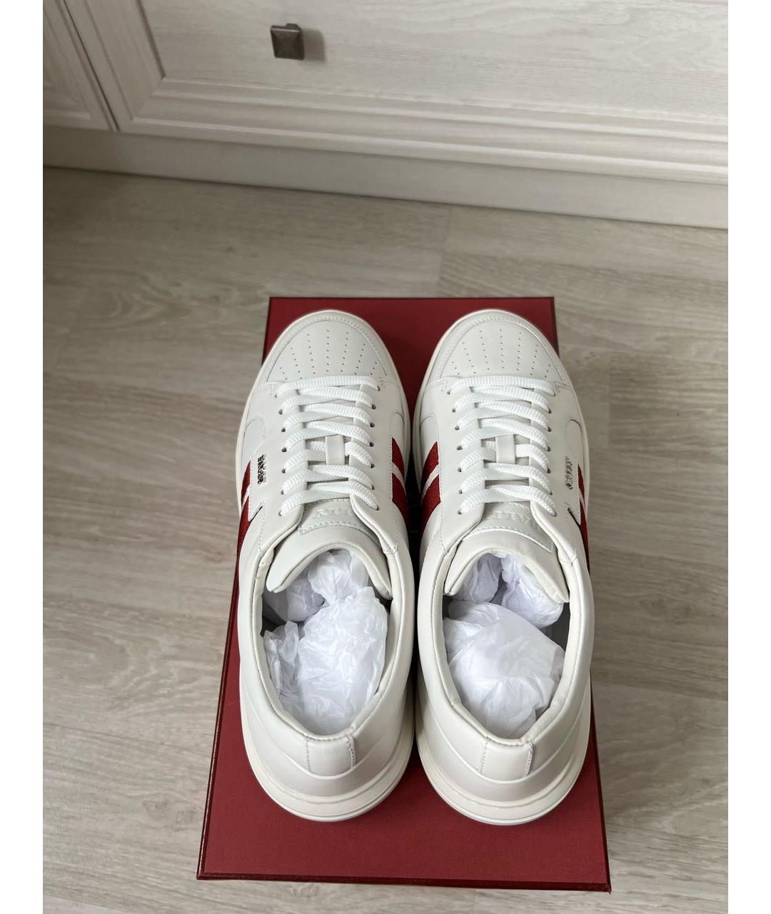 BALLY Белые кожаные низкие кроссовки / кеды, фото 3