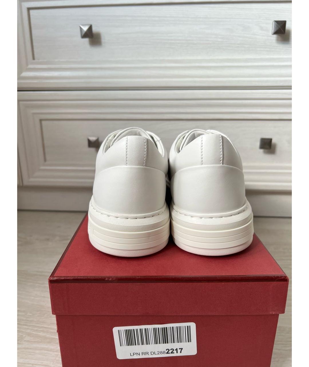 BALLY Белые кожаные низкие кроссовки / кеды, фото 4