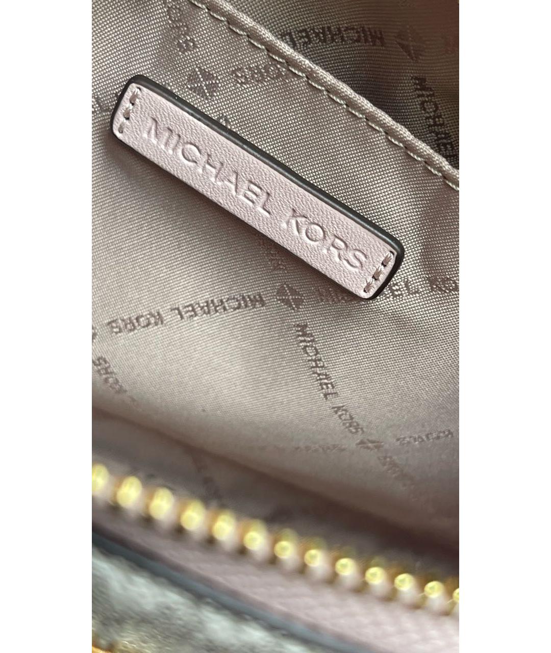 MICHAEL KORS Розовая кожаная сумка через плечо, фото 3