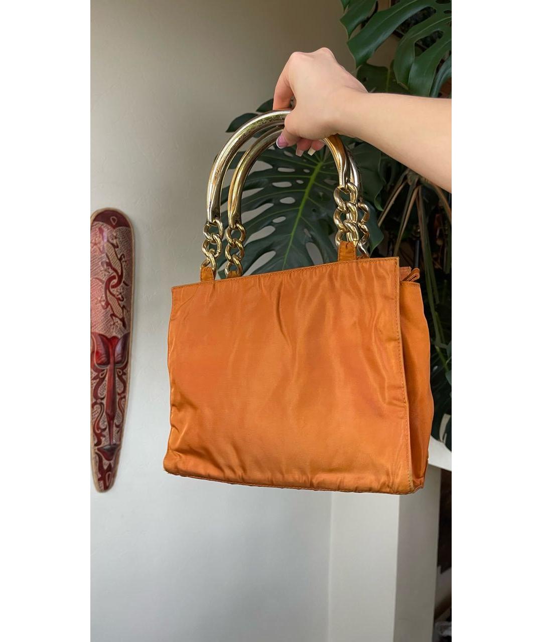 PRADA Оранжевая сумка с короткими ручками, фото 3