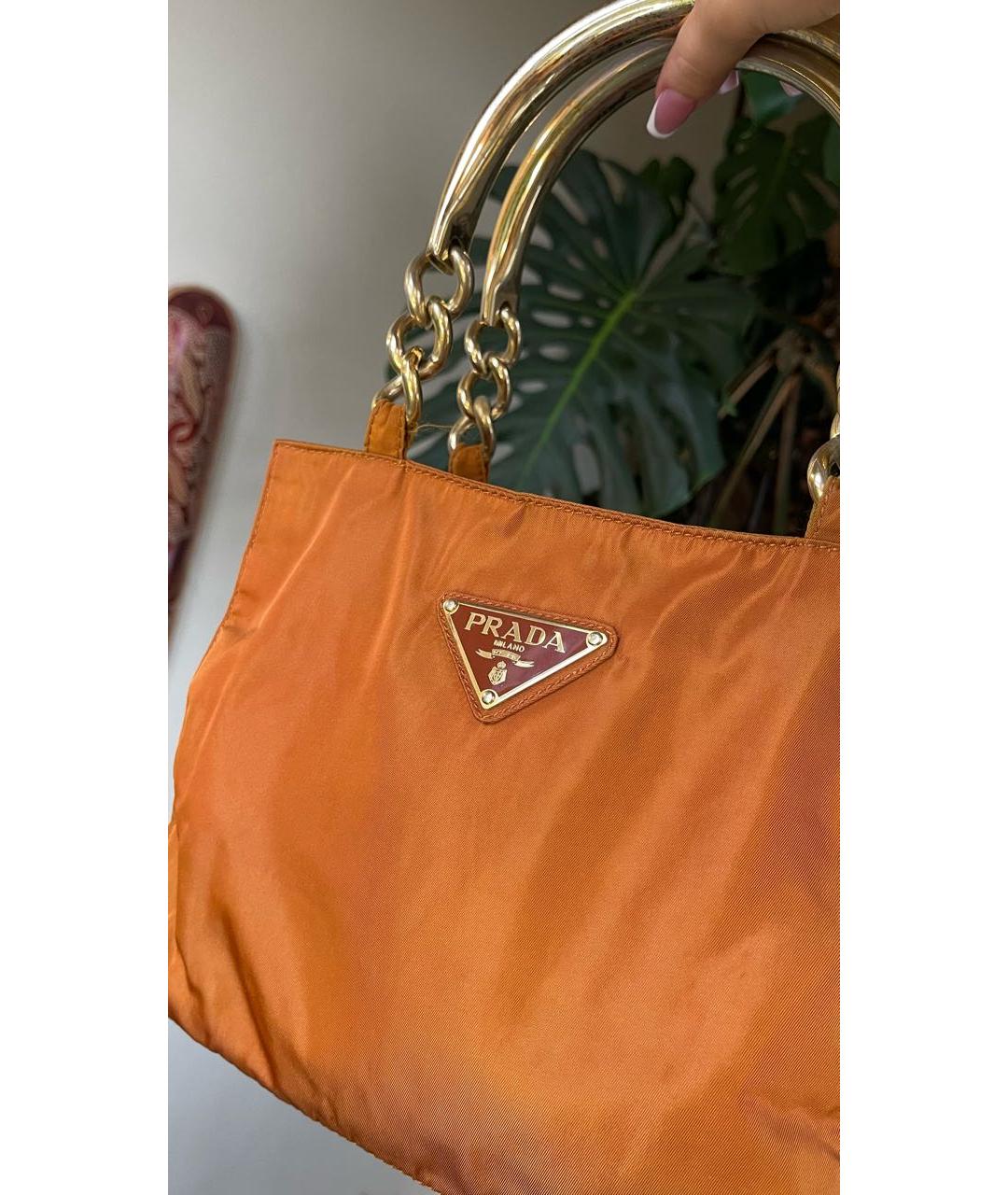 PRADA Оранжевая сумка с короткими ручками, фото 2