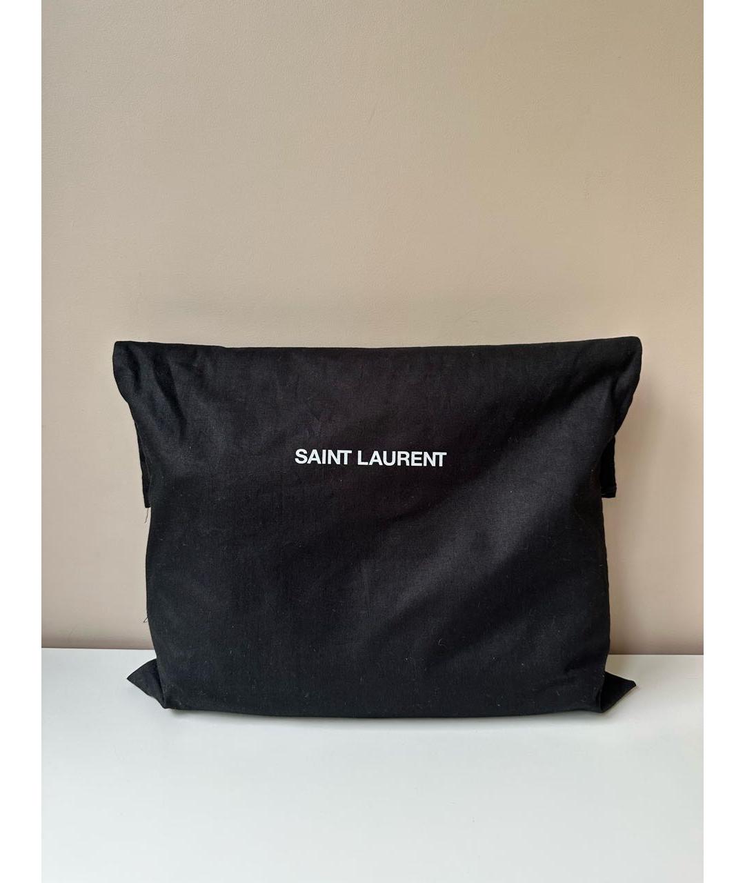 SAINT LAURENT Черная кожаная сумка через плечо, фото 7