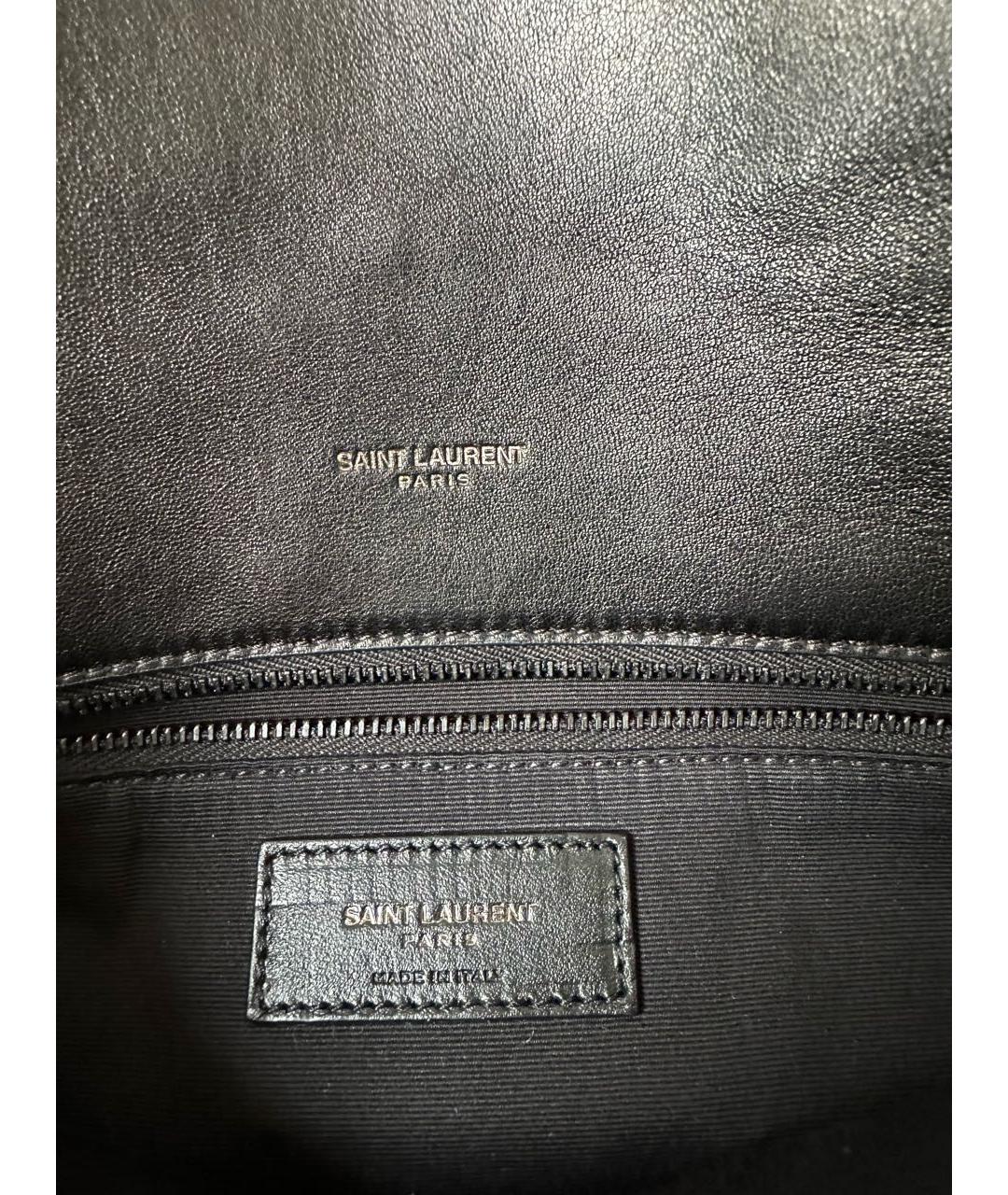 SAINT LAURENT Черная кожаная сумка через плечо, фото 4