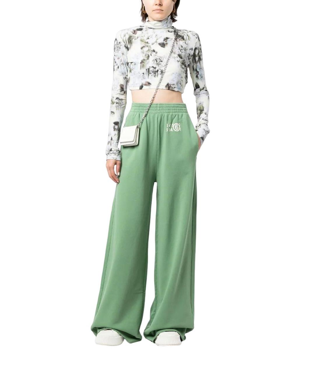 MM6 MAISON MARGIELA Зеленые брюки широкие, фото 2