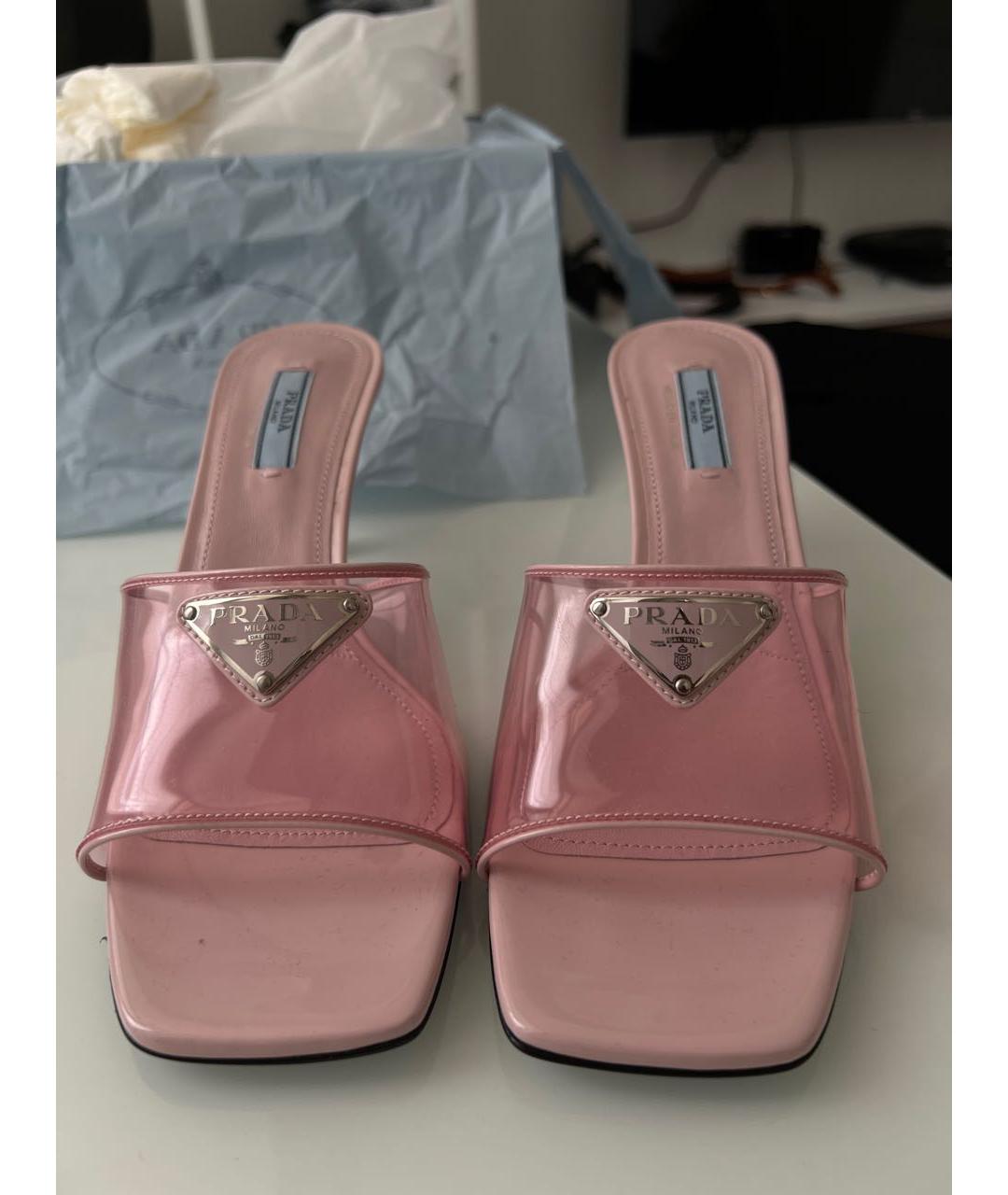 PRADA Розовые мюли, фото 2