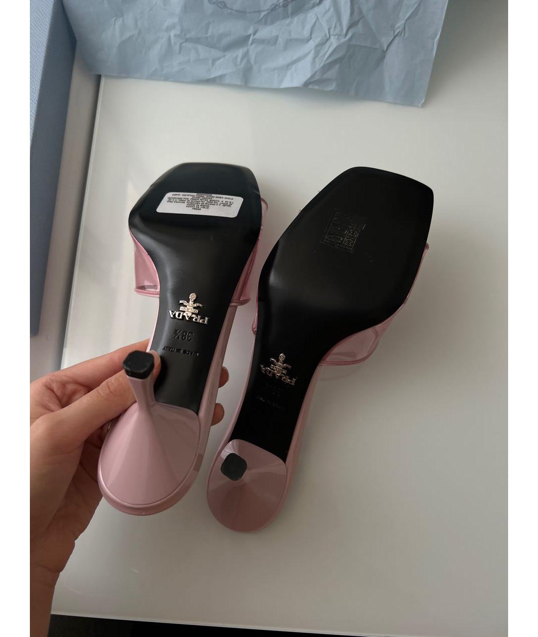 PRADA Розовые мюли, фото 5