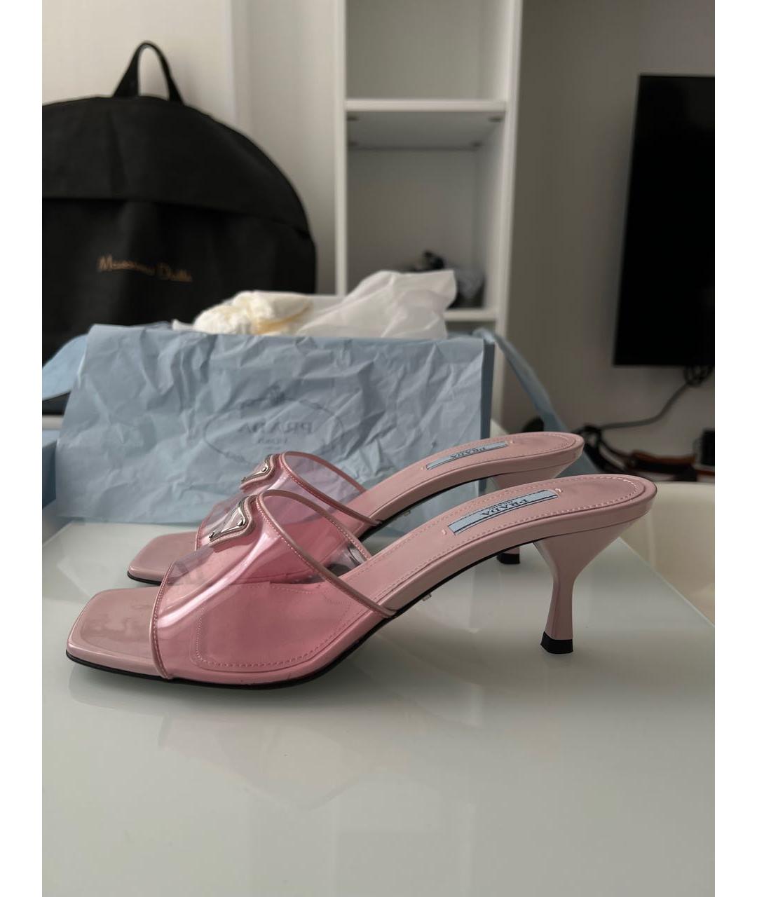 PRADA Розовые мюли, фото 9