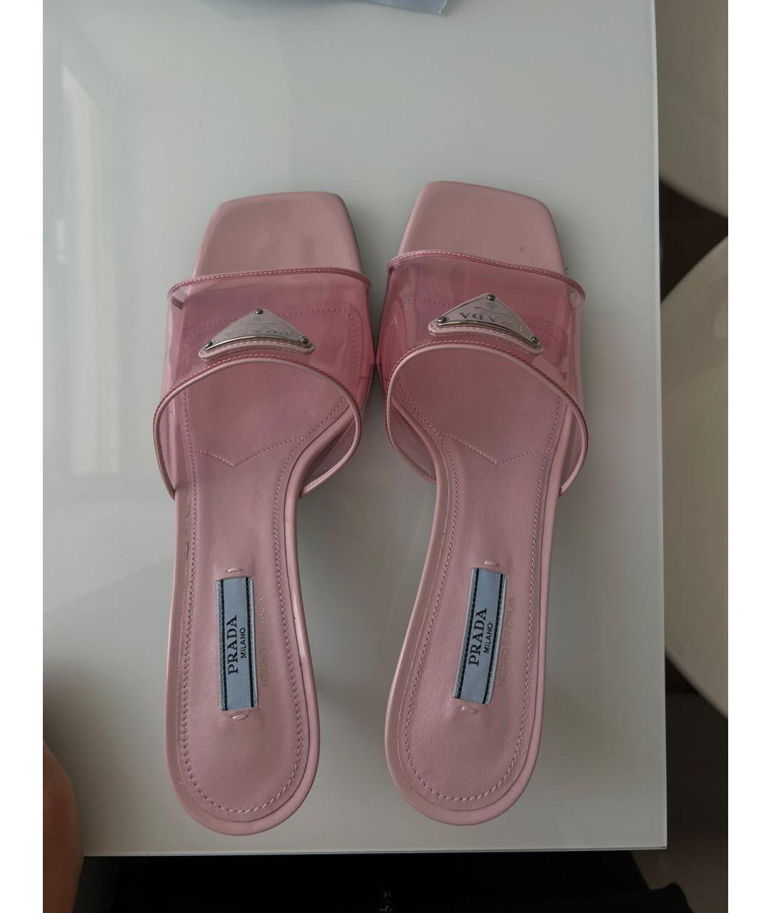 PRADA Розовые мюли, фото 3