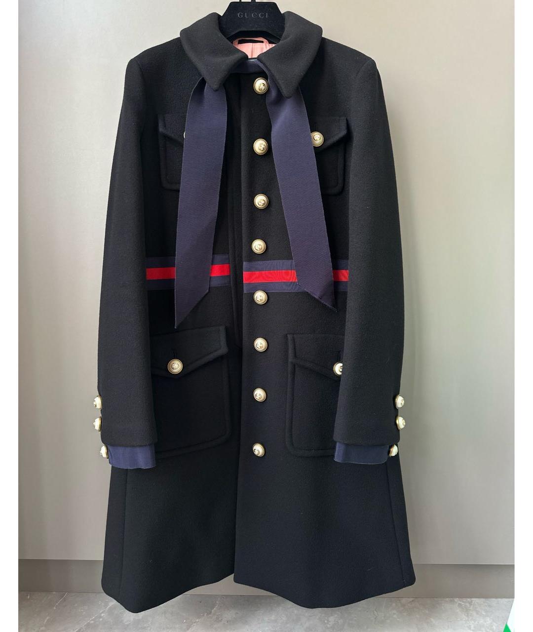 GUCCI Черное шерстяное пальто, фото 2