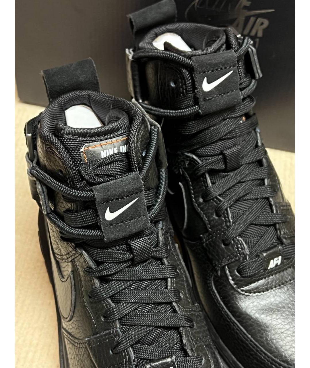 NIKE Черные кожаные кроссовки, фото 4