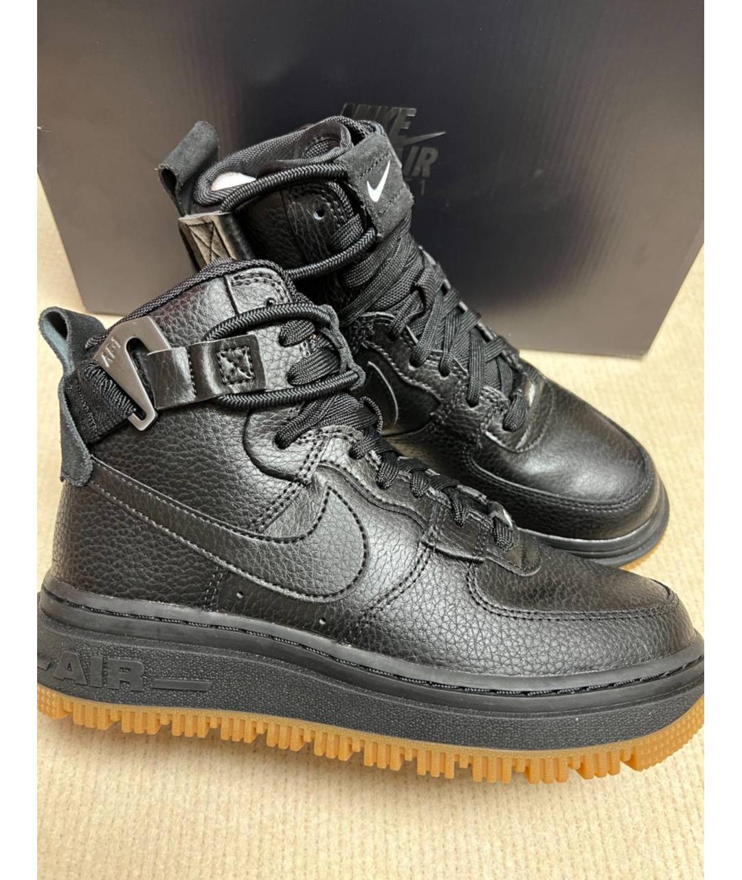 NIKE Черные кожаные кроссовки, фото 5