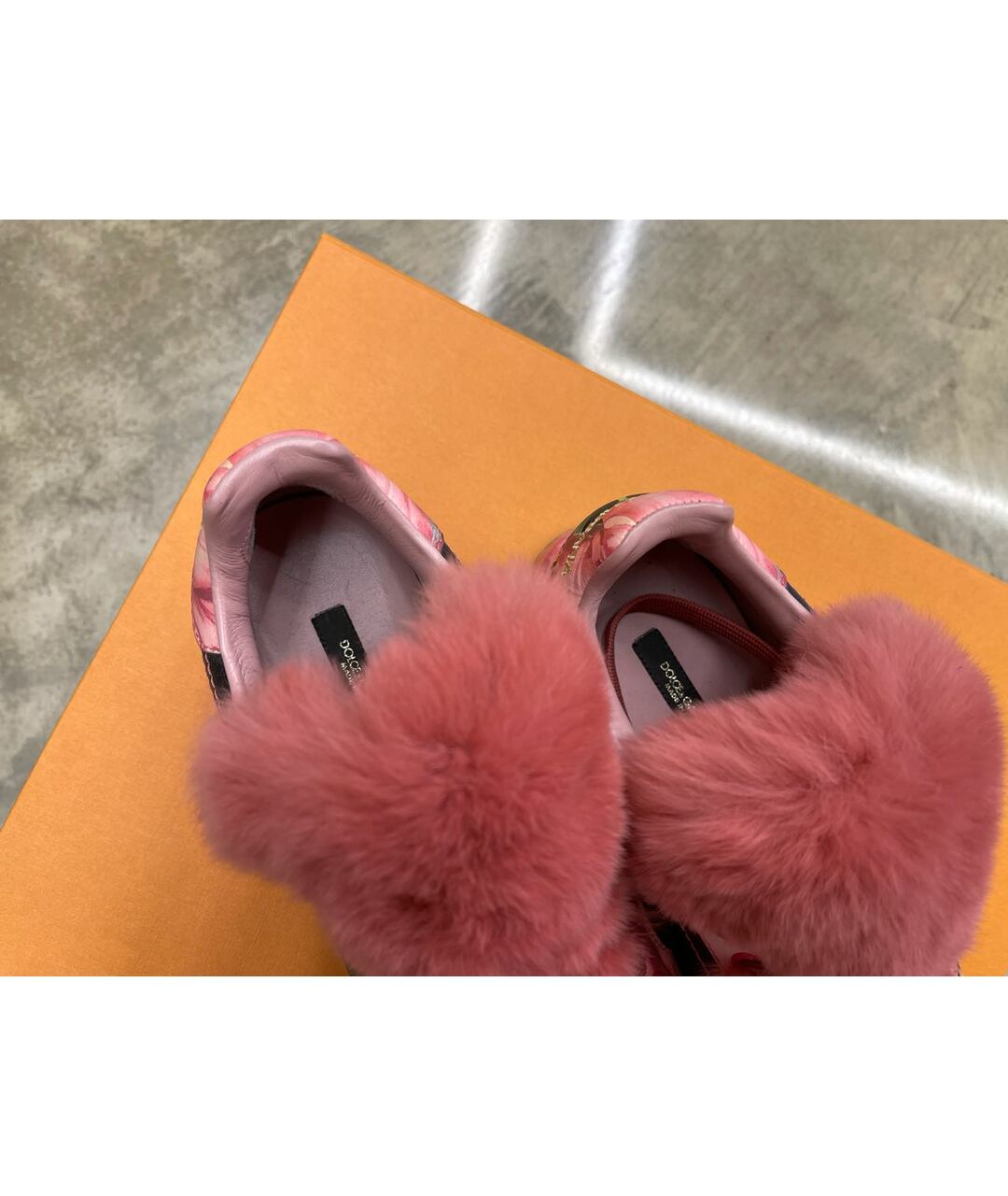DOLCE&GABBANA Розовые кожаные кроссовки, фото 3