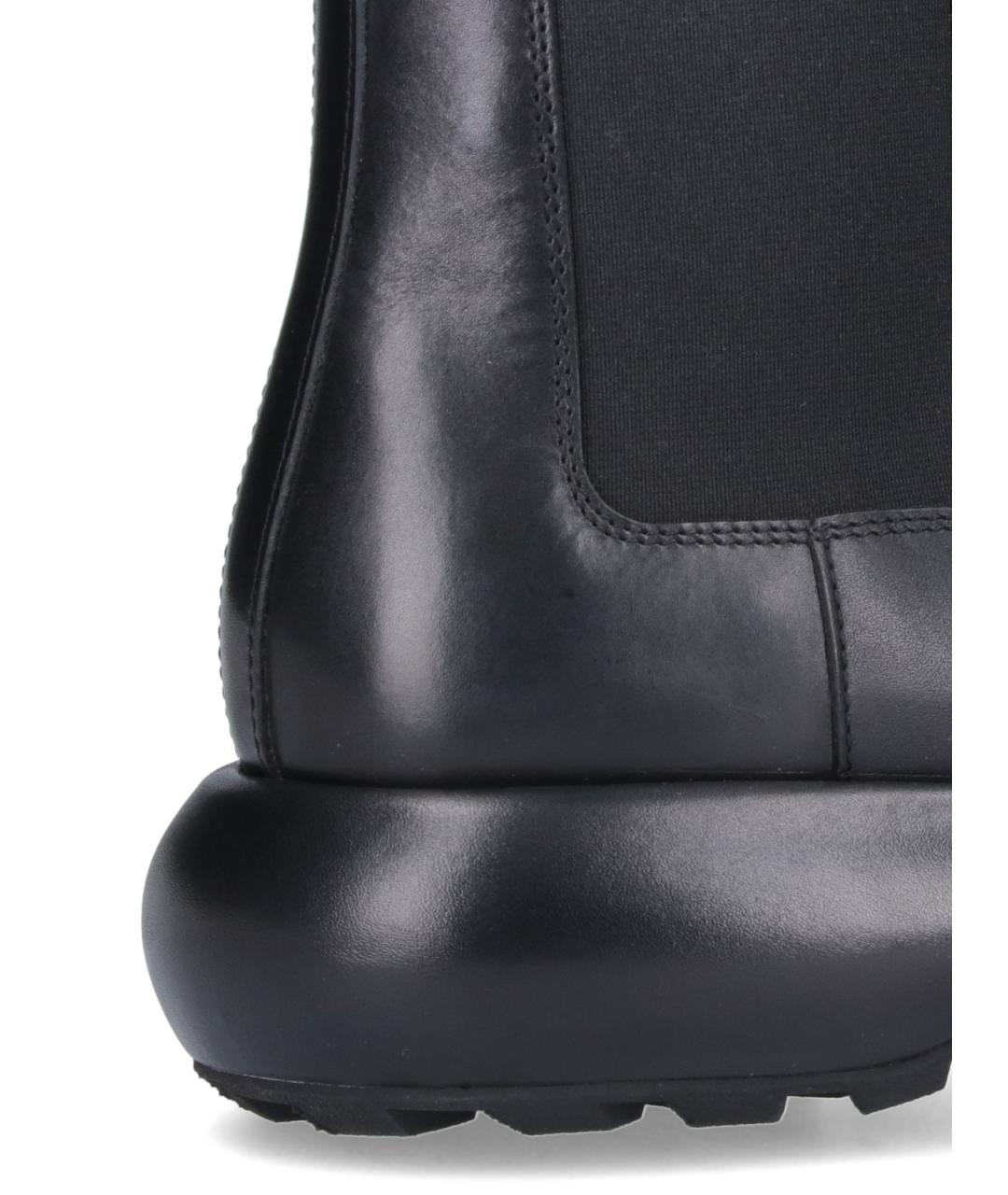 JIL SANDER Черные кожаные высокие ботинки, фото 4