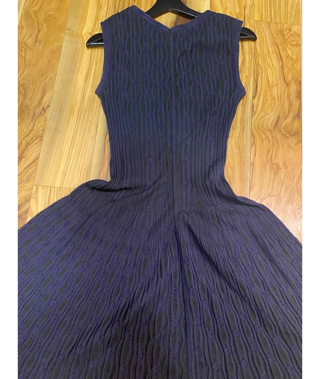 ALAIA Темно-синее вискозное повседневное платье, фото 5