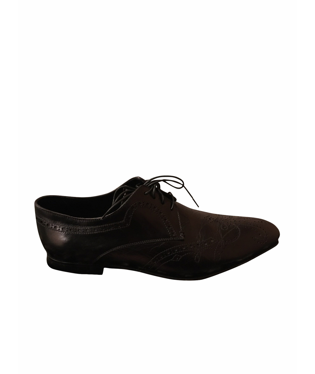 GIORGIO ARMANI Черные кожаные низкие ботинки, фото 1