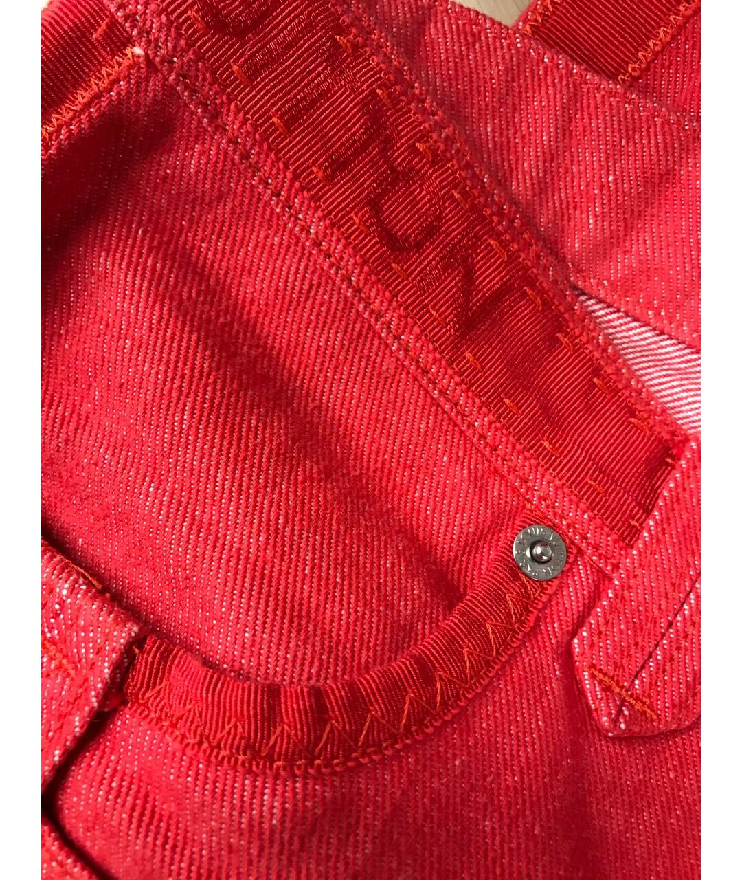LOUIS VUITTON PRE-OWNED Красные хлопковые прямые джинсы, фото 4