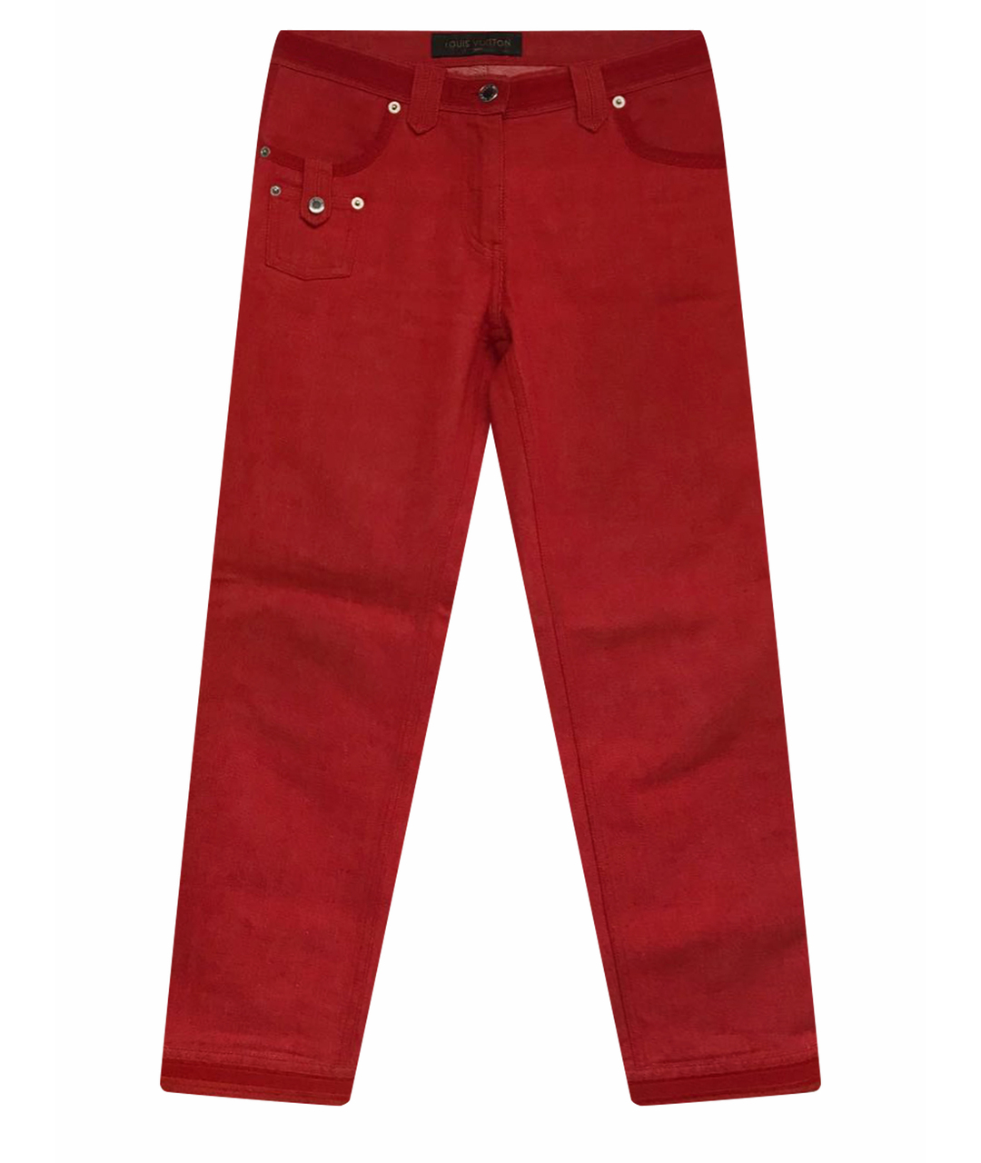 LOUIS VUITTON PRE-OWNED Красные хлопковые прямые джинсы, фото 1