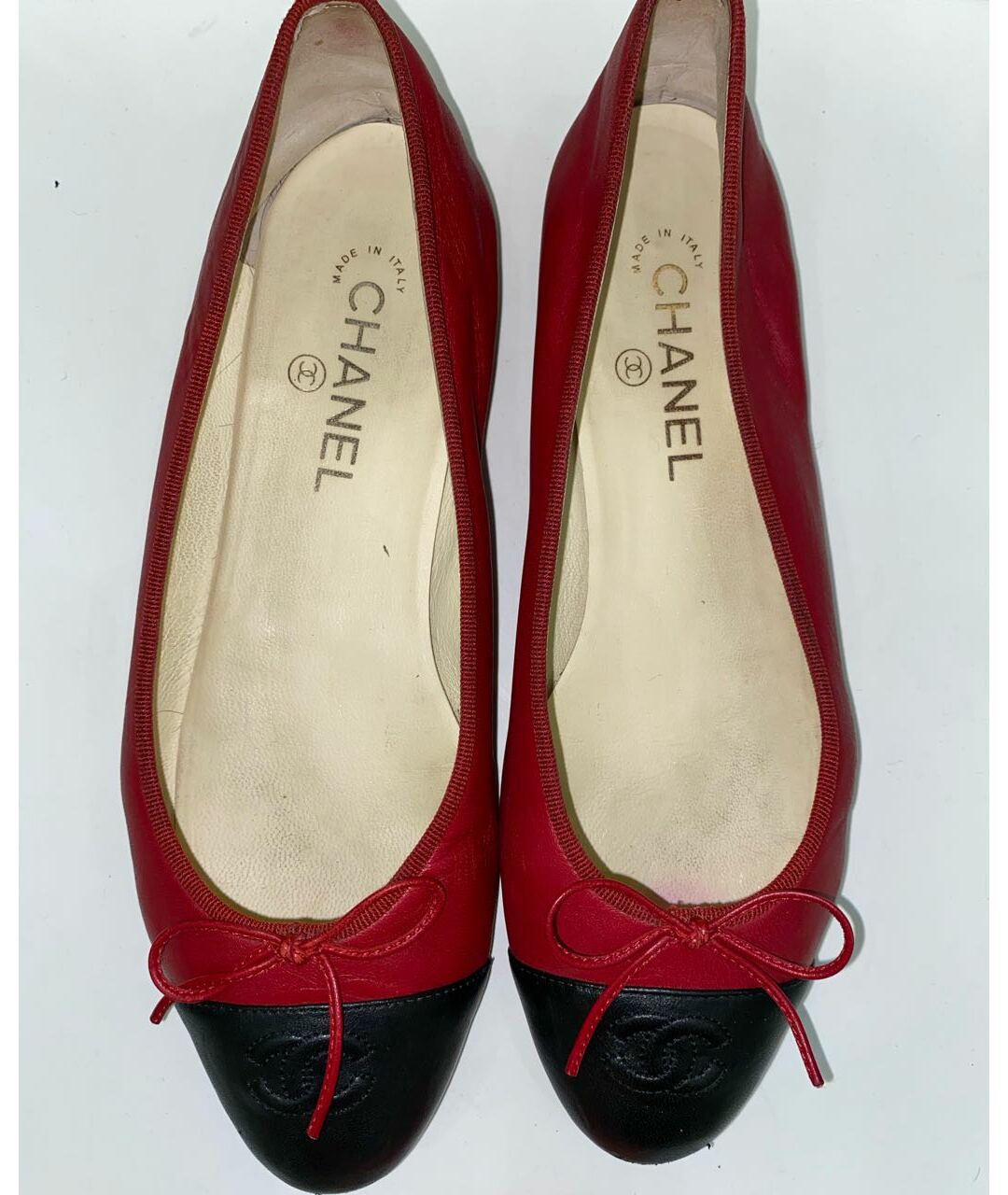 CHANEL PRE-OWNED Красные кожаные балетки, фото 3