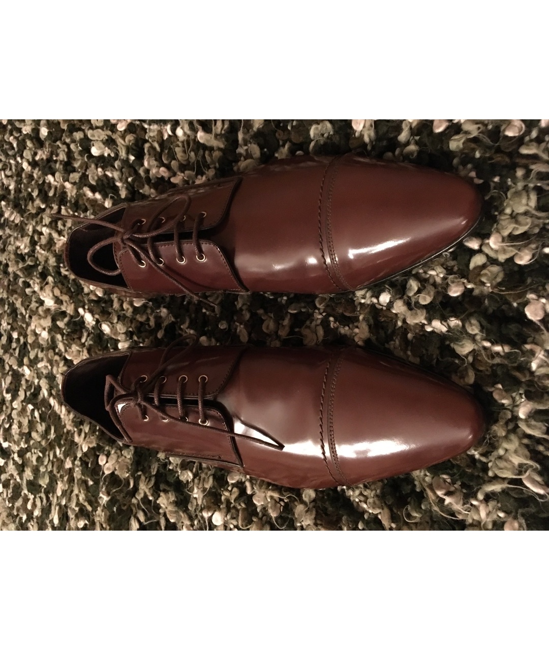 DOLCE&GABBANA Коричневые низкие ботинки из лакированной кожи, фото 2