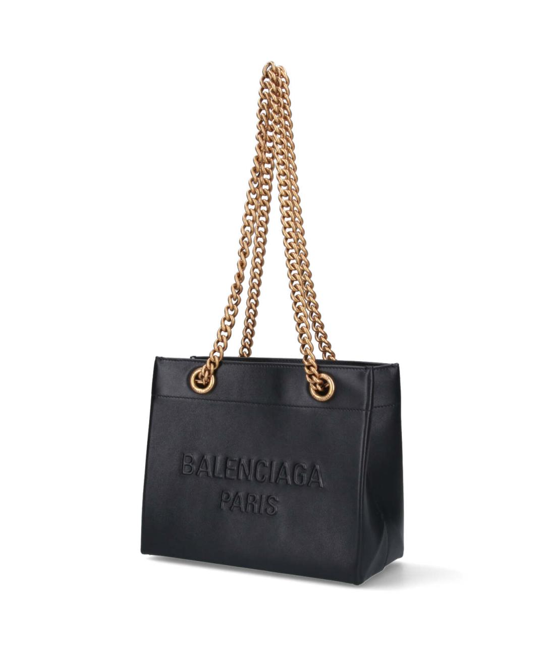 BALENCIAGA Черная кожаная сумка тоут, фото 2