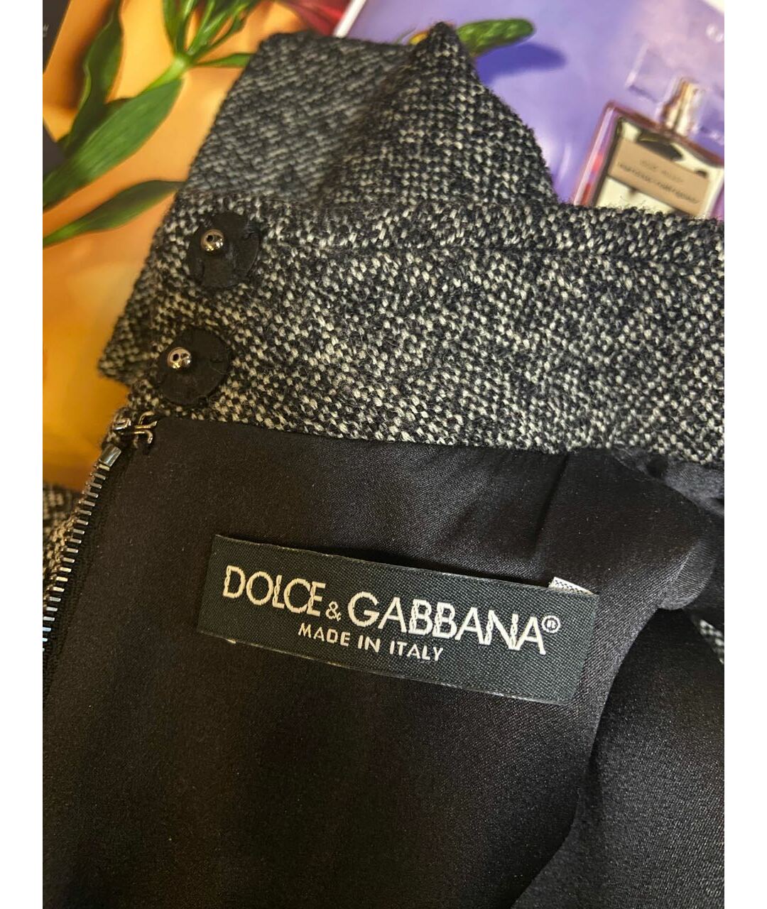 DOLCE&GABBANA Серое шерстяное повседневное платье, фото 2