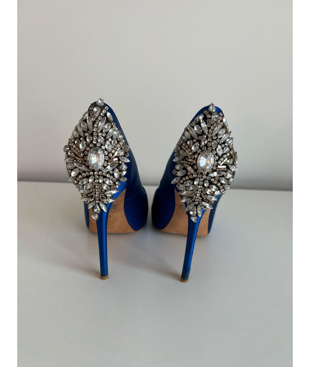 BADGLEY MISCHKA Темно-синие текстильные туфли, фото 4