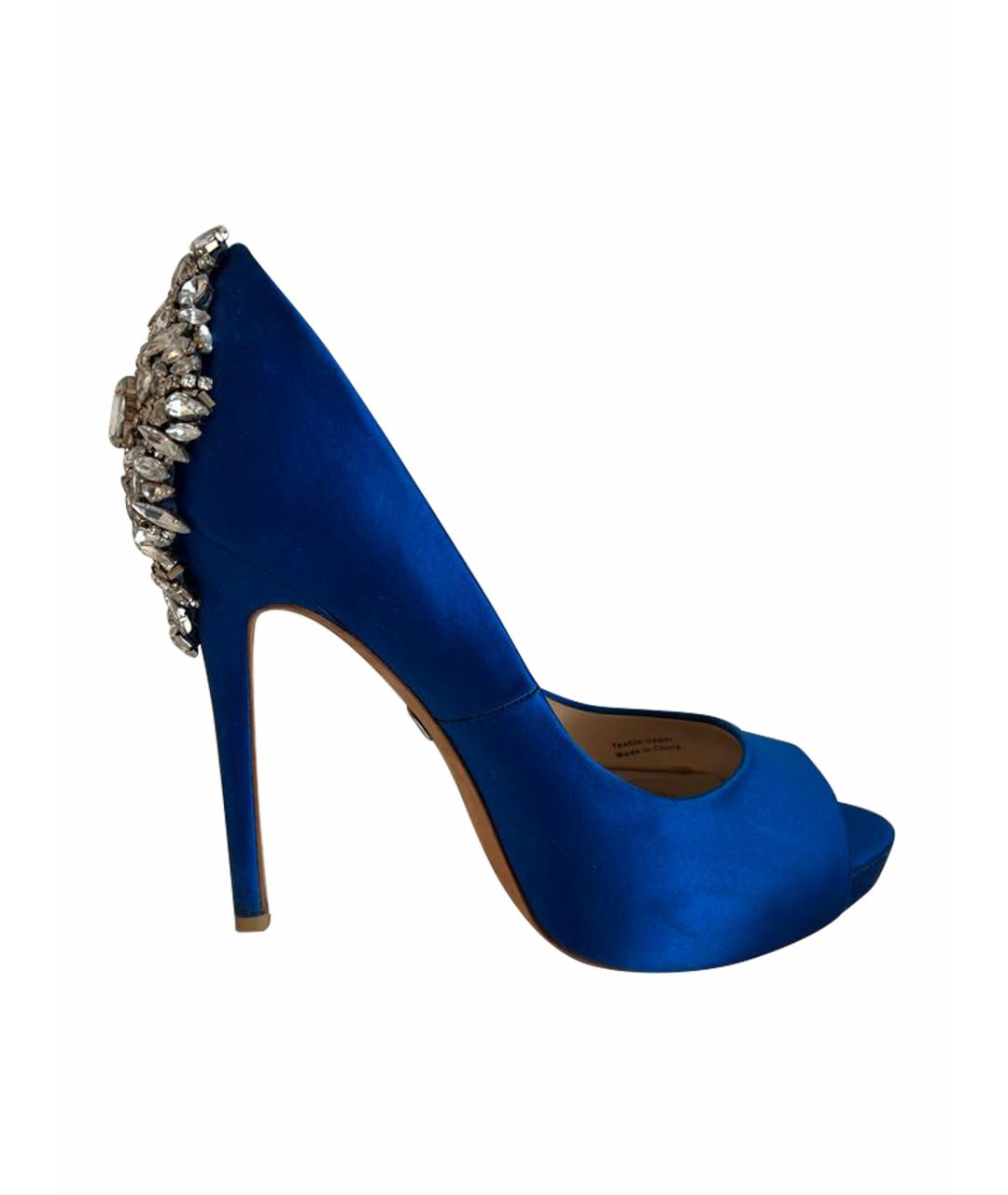 BADGLEY MISCHKA Темно-синие текстильные туфли, фото 1