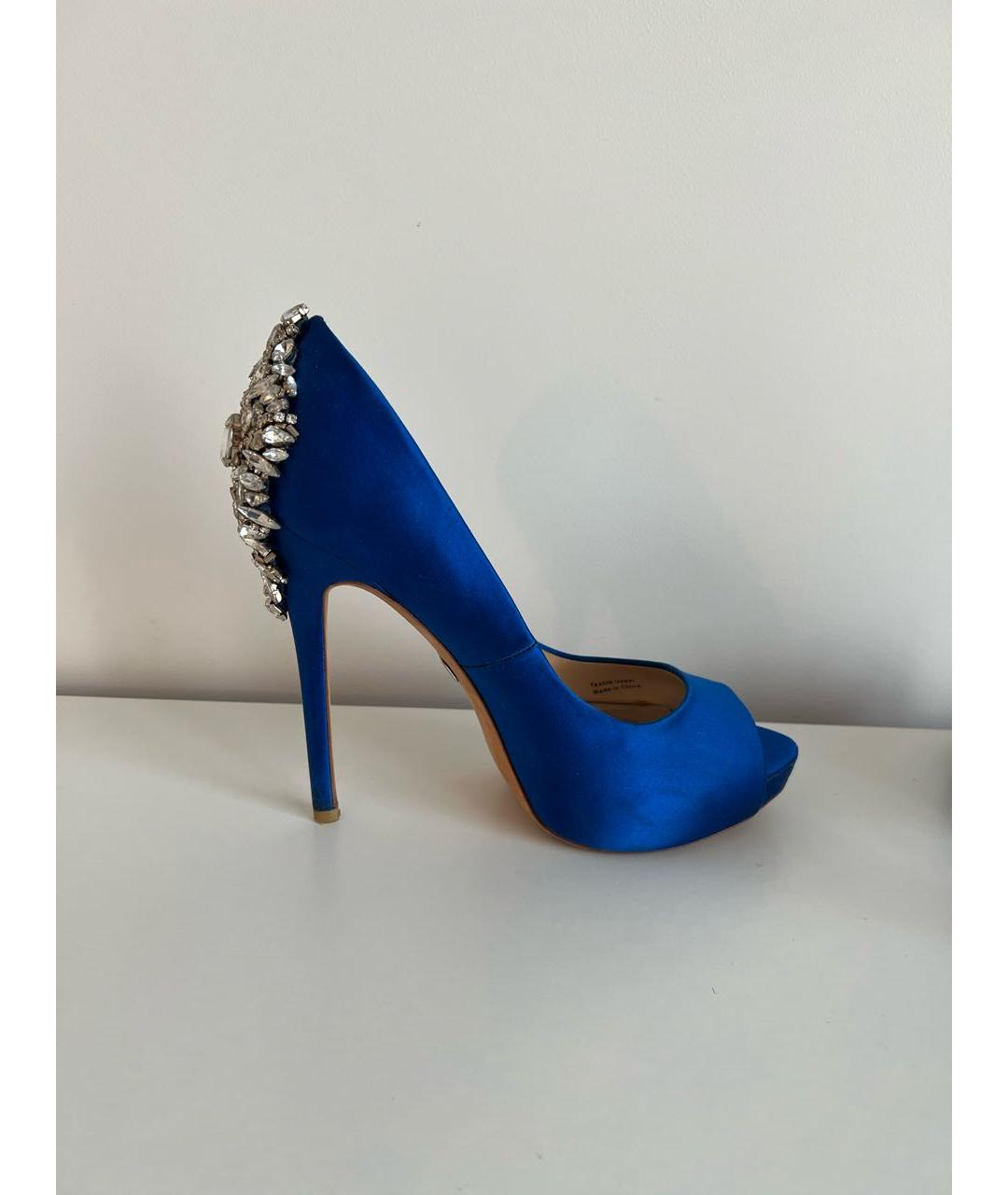 BADGLEY MISCHKA Темно-синие текстильные туфли, фото 5