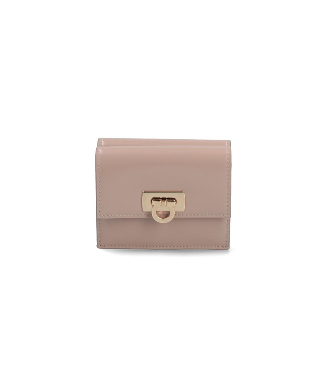 FERRAGAMO Бежевый кожаный кошелек, фото 1