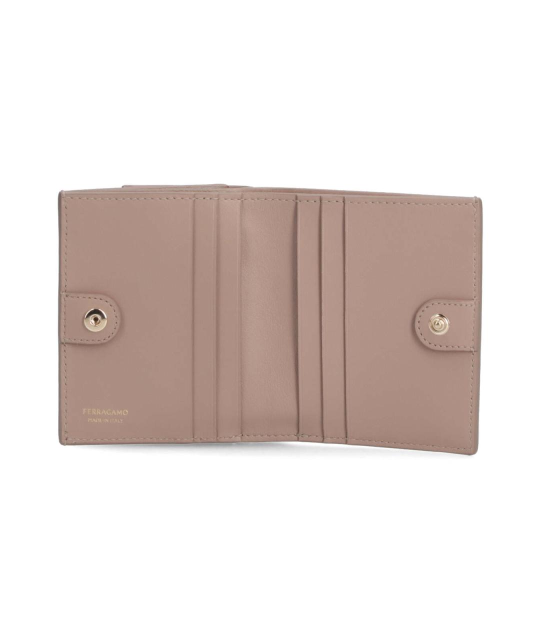 FERRAGAMO Бежевый кожаный кошелек, фото 2