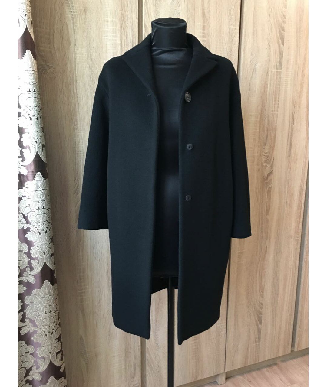 PRADA Черное шерстяное пальто, фото 2