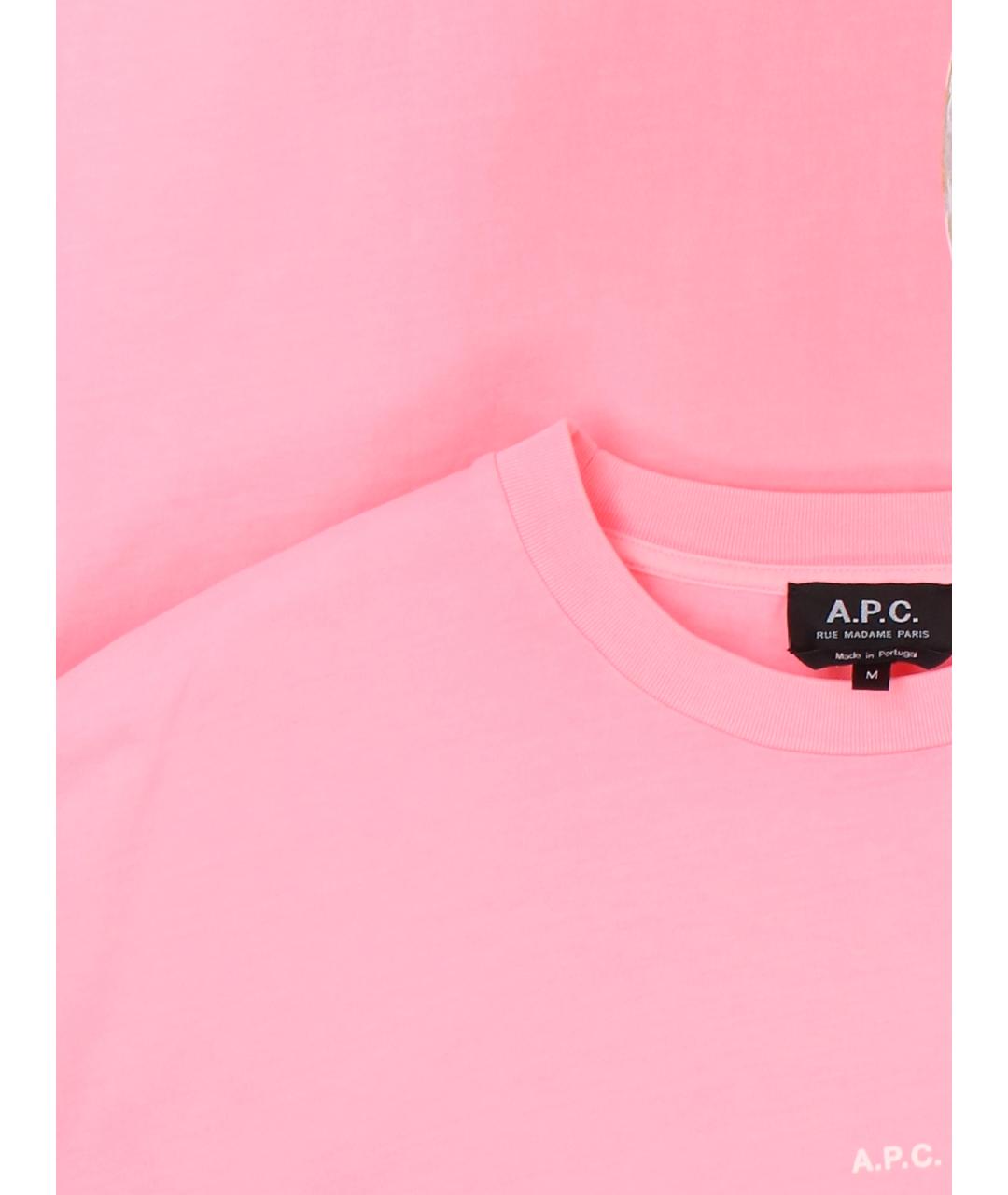 A.P.C. Розовая хлопковая футболка, фото 4